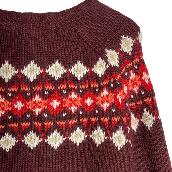 Hollister Knit Maroon Long Sleeve Sweater Raglan Sleeves Yoke Extra Small - Picture 12 of 16